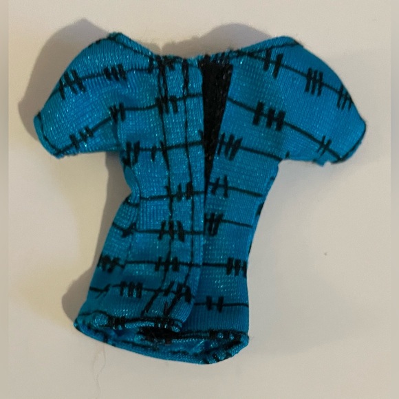 MONSTER HIGH DOLL CLOTHES TOP SHIRT DELUXE FASHION PACK FRANKIE STEIN BLUE BLACK - Picture 2 of 2